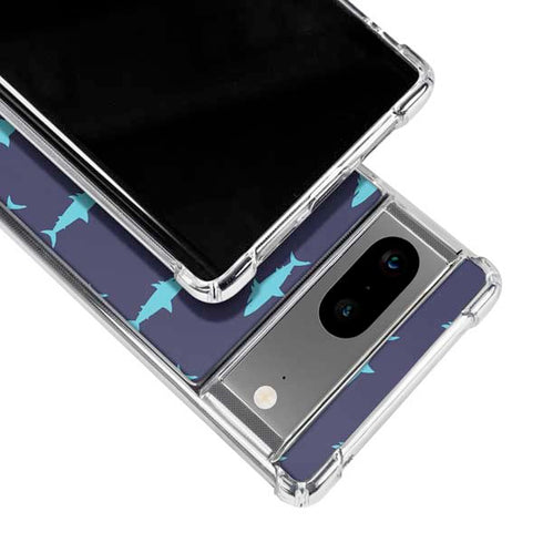 Shark Print Google Pixel 8 Clear Case